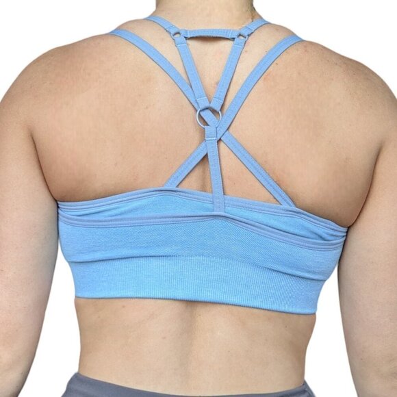 Gymshark Adapt Seamless Light blue Sports Bra Medium Support Women Size Small - Picture 5 of 5